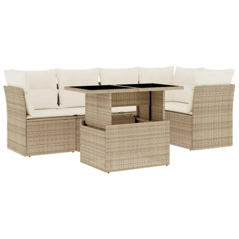 Gezellige tuinset met beige materiaal en gepoedercoat staal afmetingen - Tuinsets