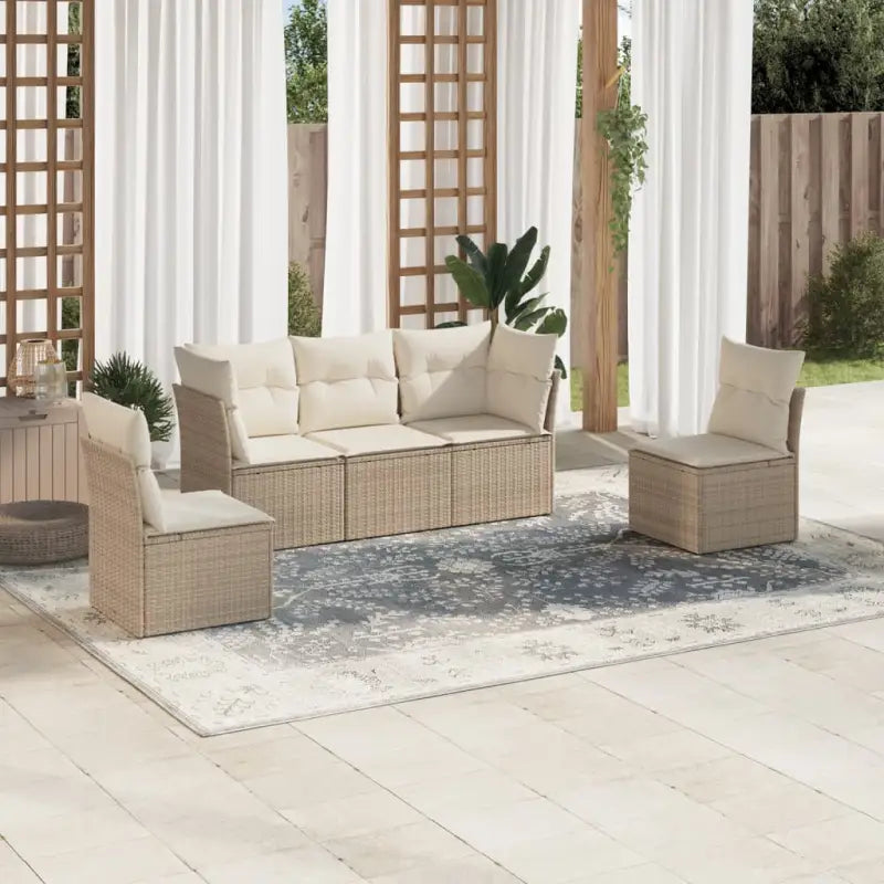 Gezellige tuinset met beige materiaal en gepoedercoat staal afmetingen - beige en crèmekleurig / Zonder tafel - Tuinsets
