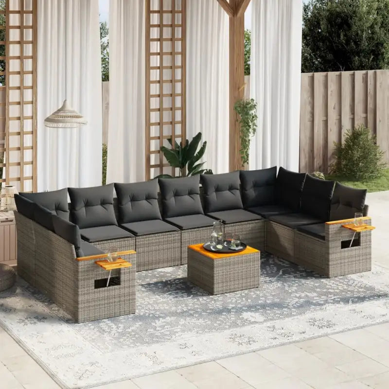 Gezellige tuinset met beige materiaal en waterdichte tas - Grijs / Met tafel - Tuinsets