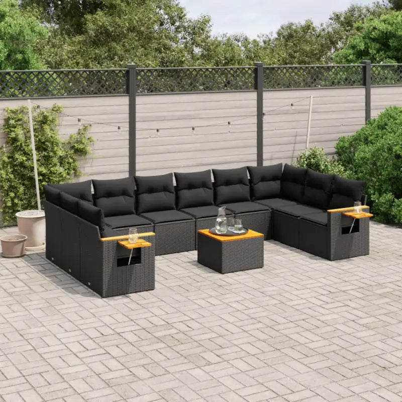 Gezellige tuinset met beige materiaal en waterdichte tas - Zwart / Met tafel - Tuinsets