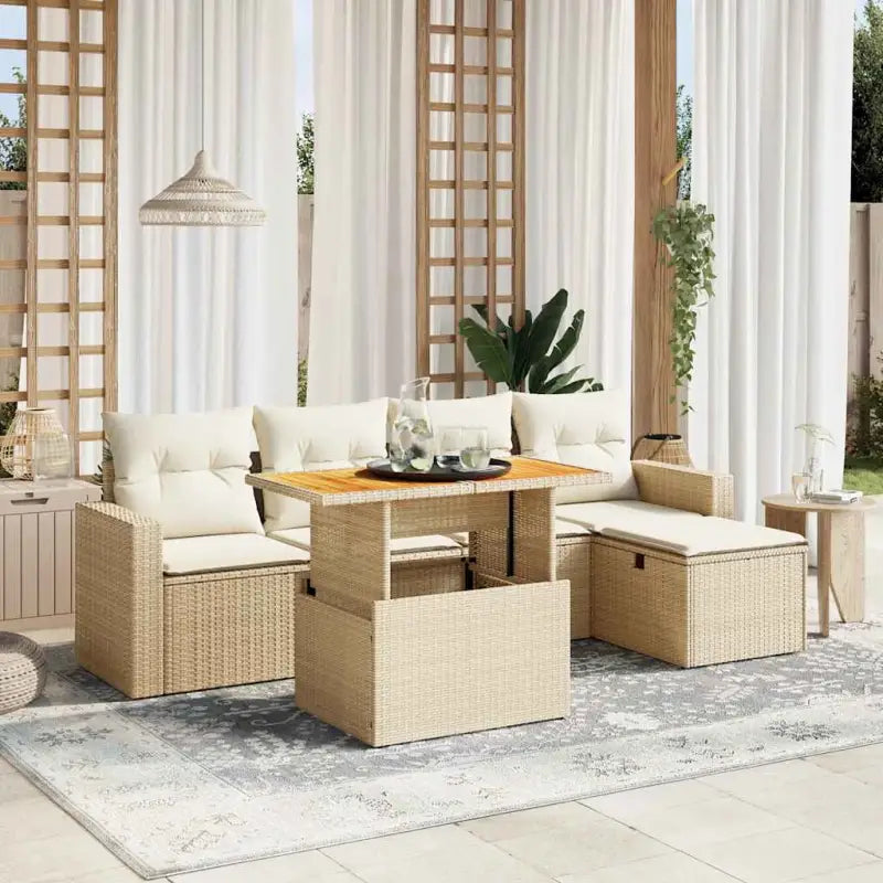 Gezellige tuinset van zwart materiaal en gepoedercoat staal - beige en crèmekleurig / zonder opbergruimte - Tuinsets