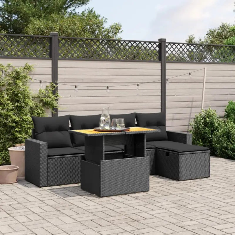Gezellige tuinset van zwart materiaal en gepoedercoat staal - Zwart / zonder opbergruimte - Tuinsets