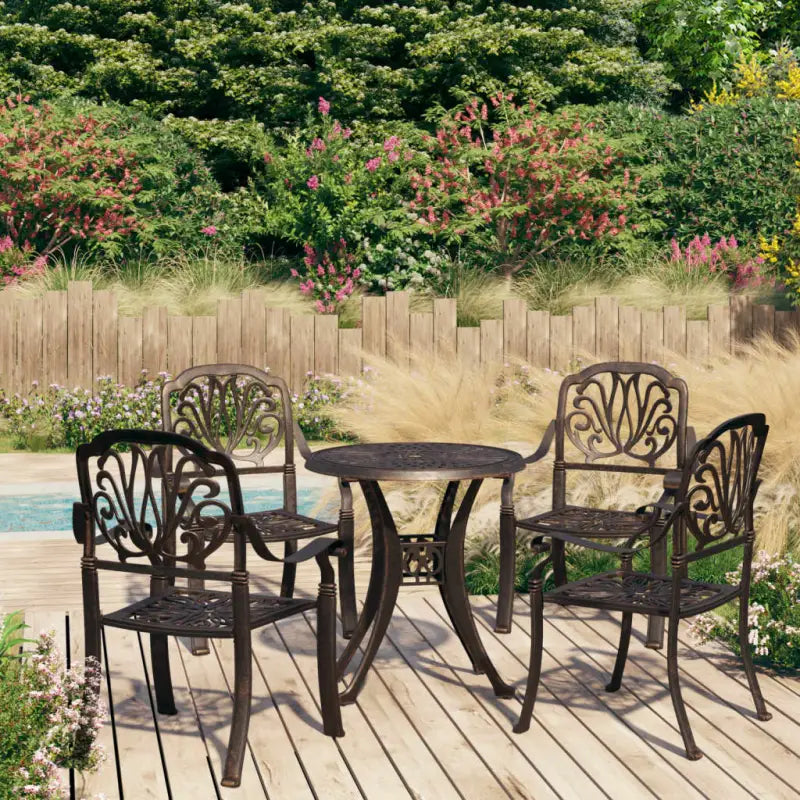 Gietaluminium Tuinset voor Een Comfortabele Zitervaring - Brons - Tuinsets