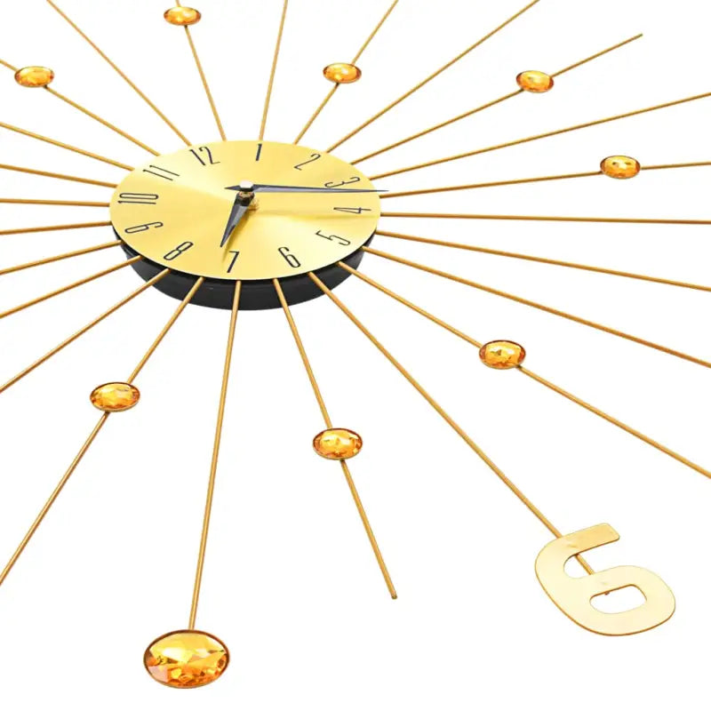 Gouden wandklok met kristallen details voor stijlvolle inrichting - Wandklokken