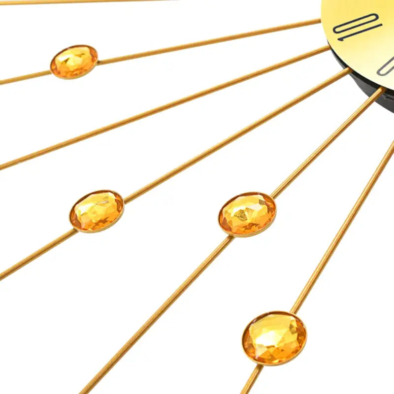 Gouden wandklok met kristallen details voor stijlvolle inrichting - Wandklokken