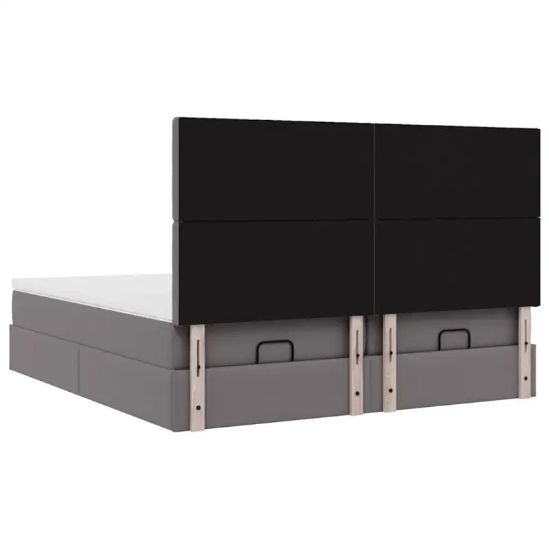 Grijs ottomaan bed met ruime opbergruimte en comfortabel matras - Bedden & bedframes