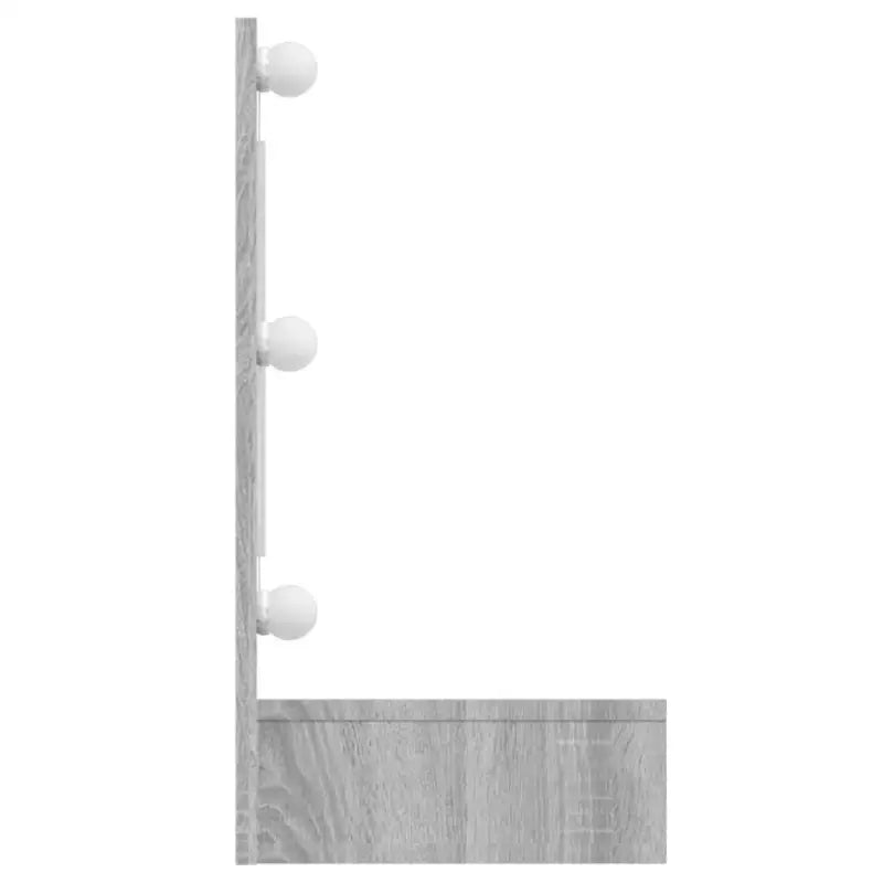 Grijs Sonoma badkamerkaptafel met LED-verlichting en spiegelkast - Badkamerkaptafels