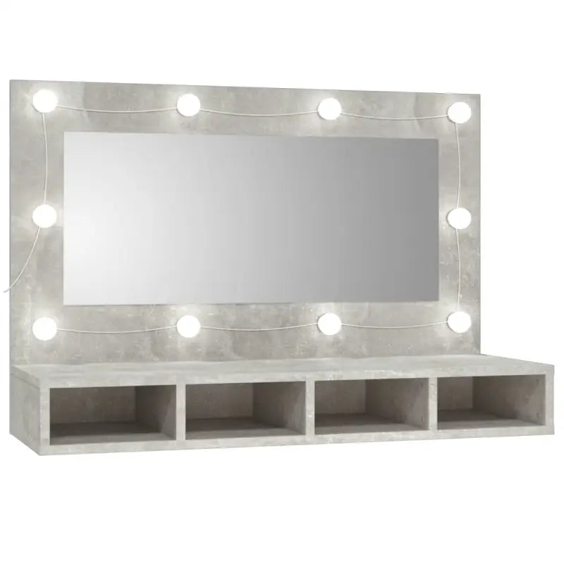 Grijs Sonoma badkamerkaptafel met LED-verlichting en spiegelkast - Betongrijs / 1 - Badkamerkaptafels