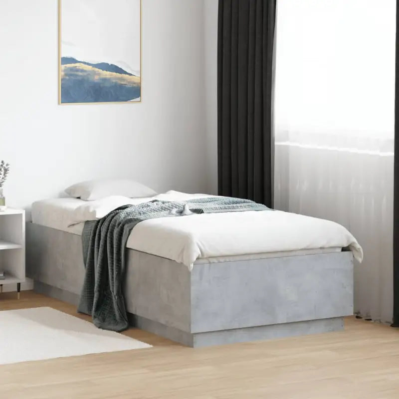 Grijs Sonoma bedframe van bewerkt hout voor een goede nachtrust - Betongrijs / 90 x 190 cm - Bedden & bedframes