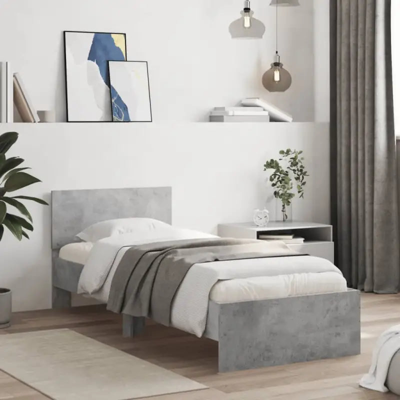 Grijs Sonoma bedframe voor een stabiele en stijlvolle slaapkamer - Betongrijs / 75 x 190 cm - Bedden & bedframes