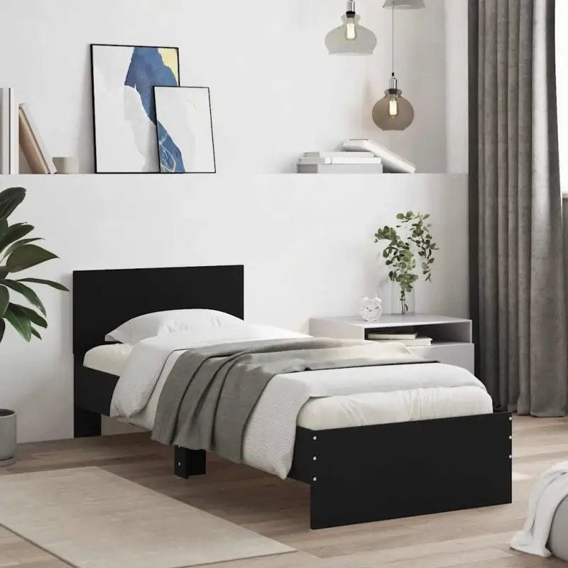 Grijs Sonoma bedframe voor een stabiele en stijlvolle slaapkamer - Zwart / 75 x 190 cm - Bedden & bedframes