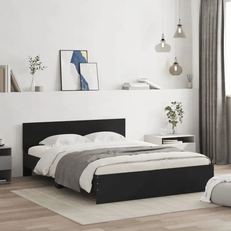 Grijs Sonoma bedframe voor een stabiele en stijlvolle slaapkamer - Zwart / 140 x 190 cm - Bedden & bedframes