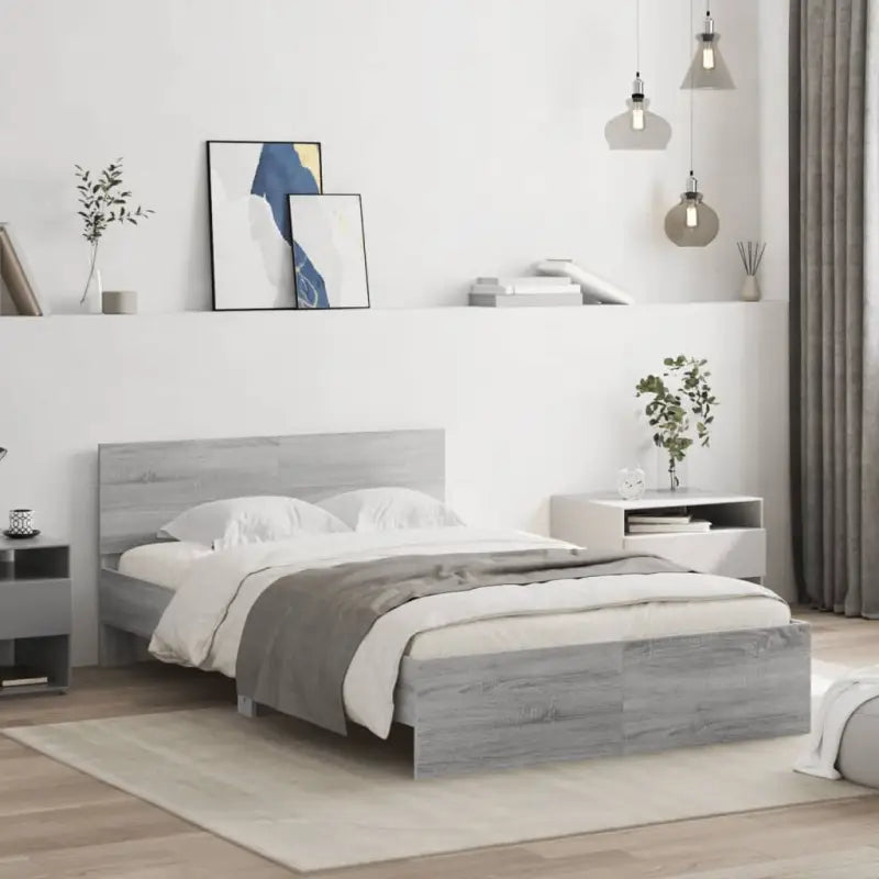 Grijs Sonoma bedframe voor een stabiele en stijlvolle slaapkamer - Grijs sonoma / 120 x 190 cm - Bedden & bedframes