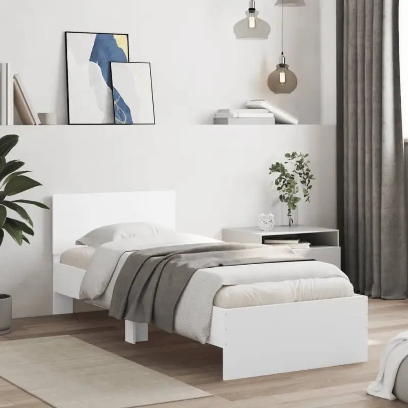 Grijs Sonoma bedframe voor een stabiele en stijlvolle slaapkamer - Wit / 90 x 200 cm - Bedden & bedframes