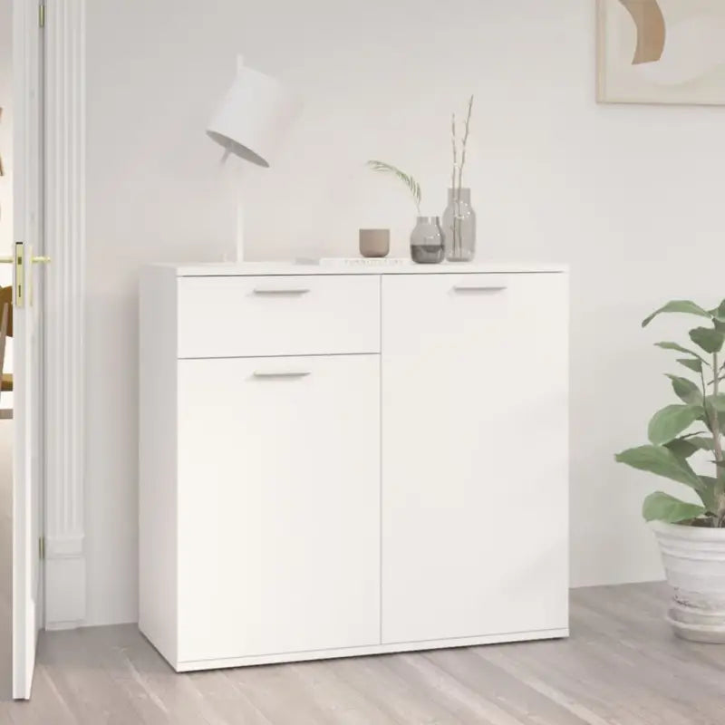 Grijs Sonoma dressoir in bewerkt hout met eenvoudig schoonmaakgemak - Wit / 1 / 80 cm - Dressoirs & buffetkasten