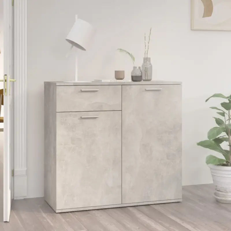 Grijs Sonoma dressoir in bewerkt hout met eenvoudig schoonmaakgemak - Betongrijs / 1 / 80 cm - Dressoirs & buffetkasten
