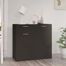 Grijs Sonoma dressoir in bewerkt hout met eenvoudig schoonmaakgemak - Zwart / 1 / 80 cm - Dressoirs & buffetkasten