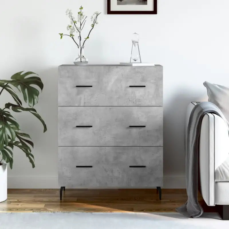 Grijs Sonoma dressoir met metalen pootjes en bewerkt hout - Betongrijs / 1 - Dressoirs & buffetkasten