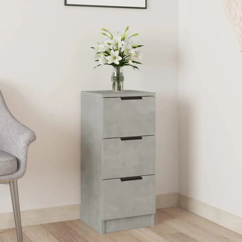Grijs Sonoma dressoir van bewerkt hout met eenvoudig ontwerp - Betongrijs / 1 - Dressoirs & buffetkasten