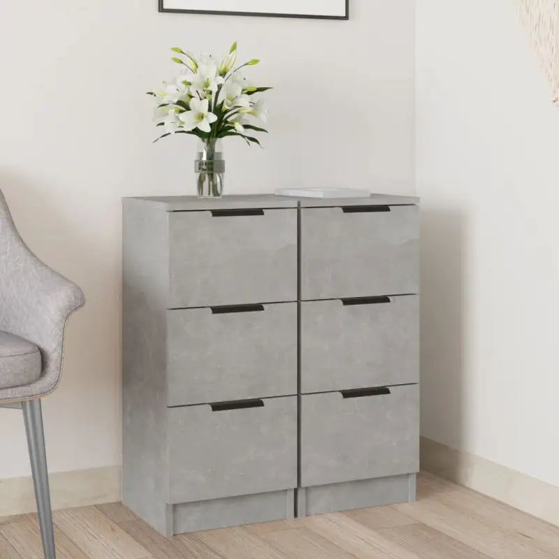 Grijs Sonoma dressoir van bewerkt hout met eenvoudig ontwerp - Betongrijs / 2 - Dressoirs & buffetkasten