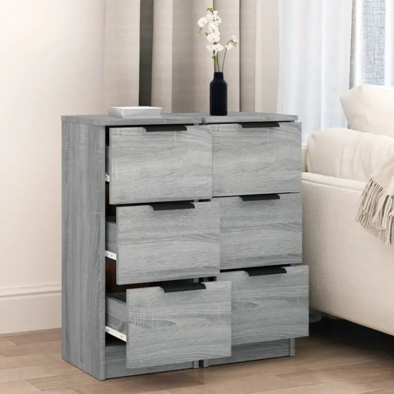 Grijs Sonoma dressoir van bewerkt hout met eenvoudig ontwerp - Dressoirs & buffetkasten