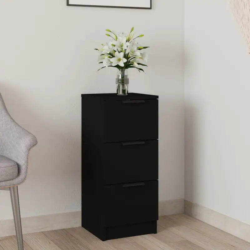 Grijs Sonoma dressoir van bewerkt hout met eenvoudig ontwerp - Zwart / 1 - Dressoirs & buffetkasten