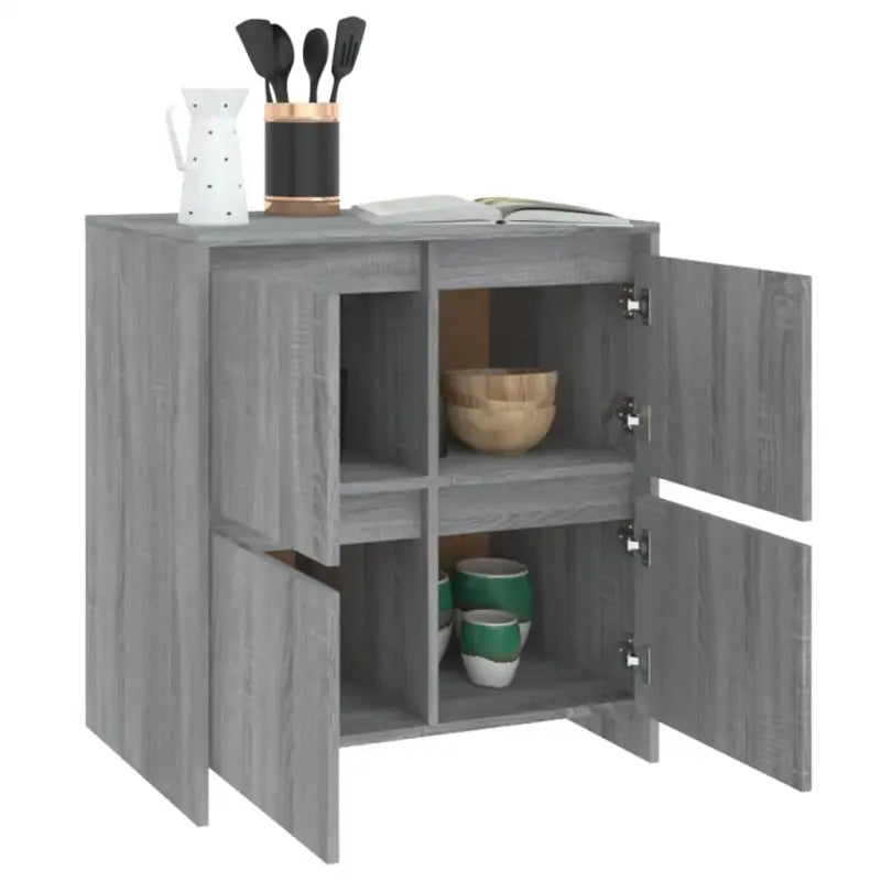 Grijs Sonoma dressoir van bewerkt hout met minimalistisch ontwerp - Dressoirs & buffetkasten