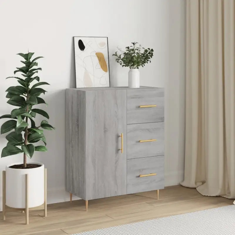 Grijs Sonoma dressoir van bewerkt hout met tijdloze uitstraling - Dressoirs & buffetkasten
