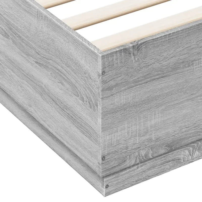 Grijs Sonoma Eiken Bedframe met RGB LED Verlichting - Bedden & bedframes