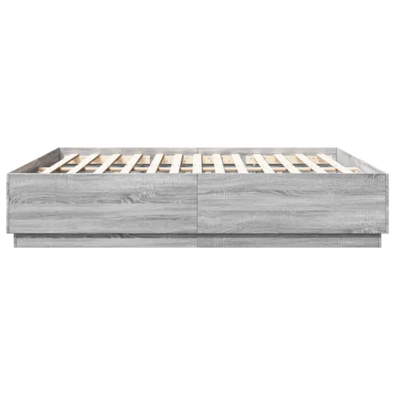 Grijs Sonoma Eiken Bedframe met RGB LED Verlichting - Bedden & bedframes