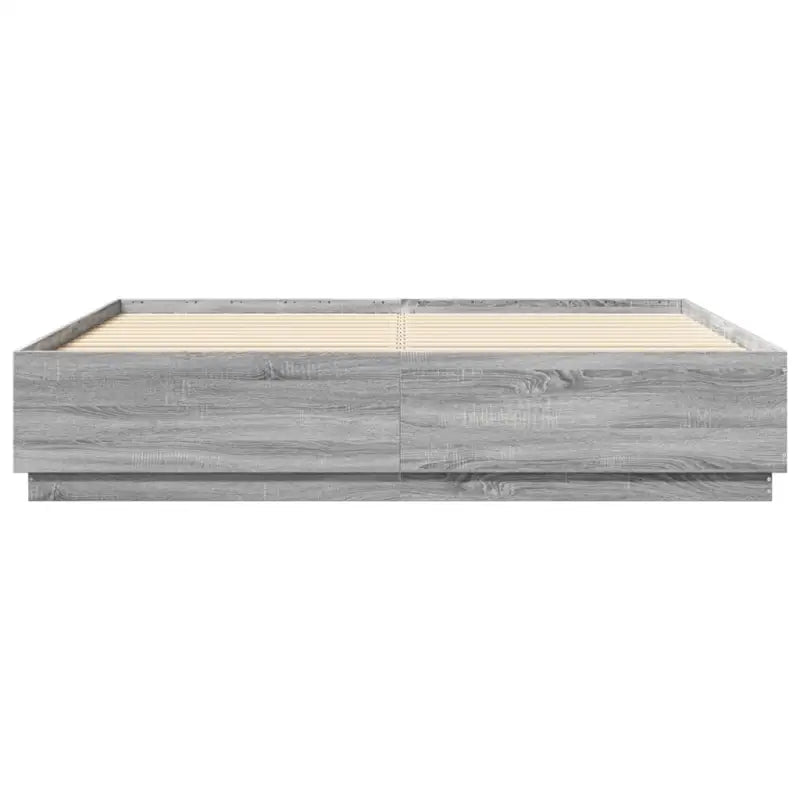 Grijs Sonoma Eiken Bedframe met RGB LED Verlichting - Bedden & bedframes