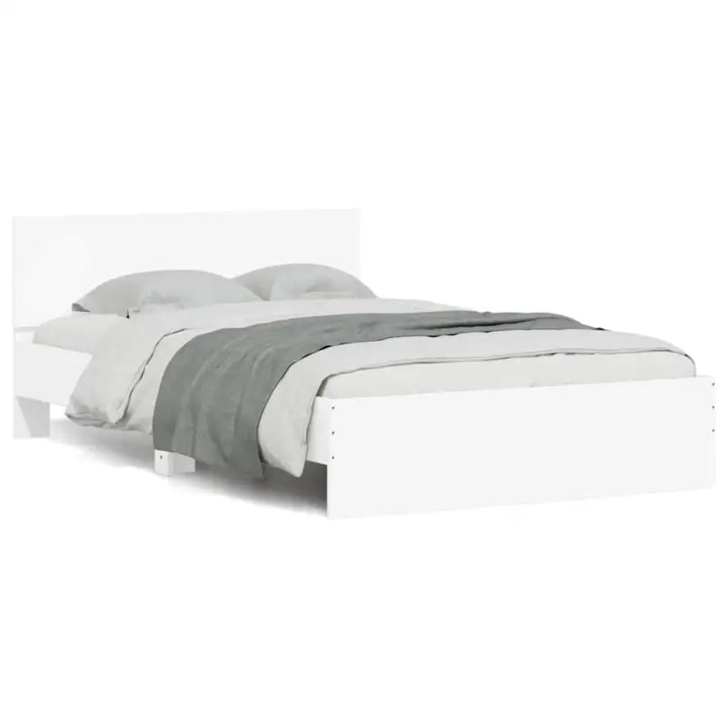 Grijs Sonoma Eiken Bedframe met RGB LED-verlichting voor Slaapkamer - Wit / 120 x 190 cm - Bedden & bedframes