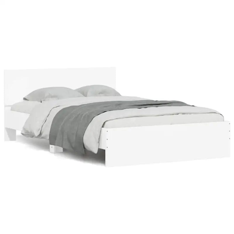 Grijs Sonoma Eiken Bedframe met RGB LED-verlichting voor Slaapkamer - Wit / 140 x 200 cm - Bedden & bedframes