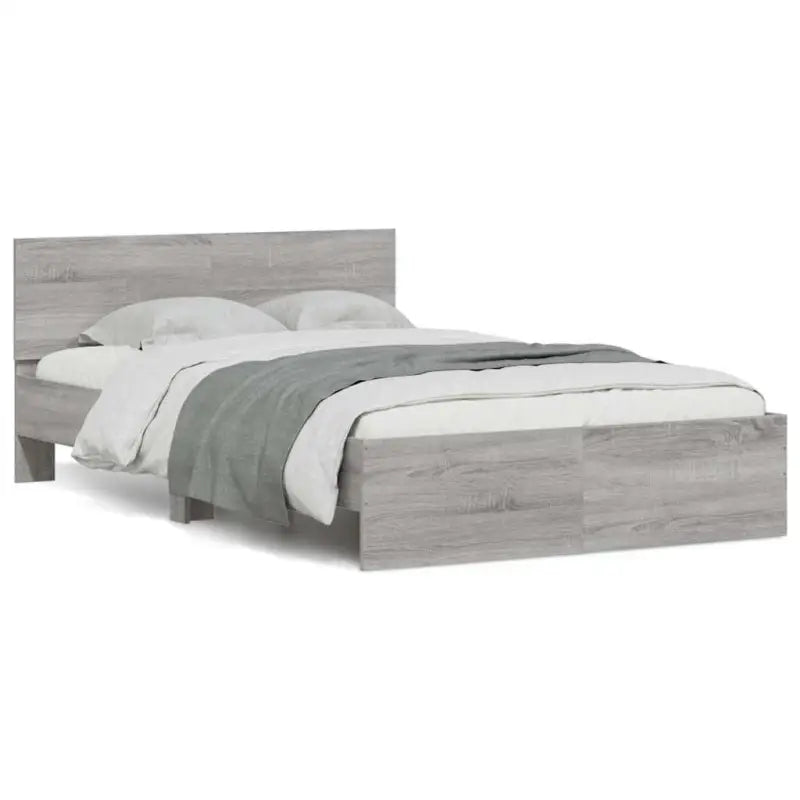 Grijs Sonoma Eiken Bedframe met RGB LED-verlichting voor Slaapkamer - Grijs sonoma / 140 x 200 cm - Bedden & bedframes