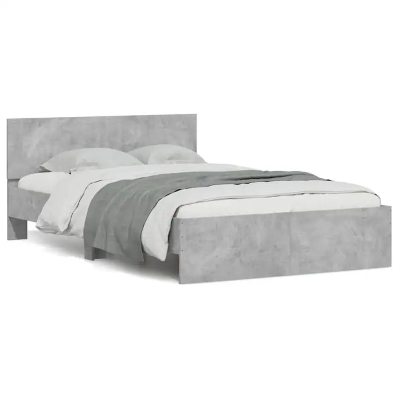 Grijs Sonoma Eiken Bedframe met RGB LED-verlichting voor Slaapkamer - Betongrijs / 120 x 190 cm - Bedden & bedframes