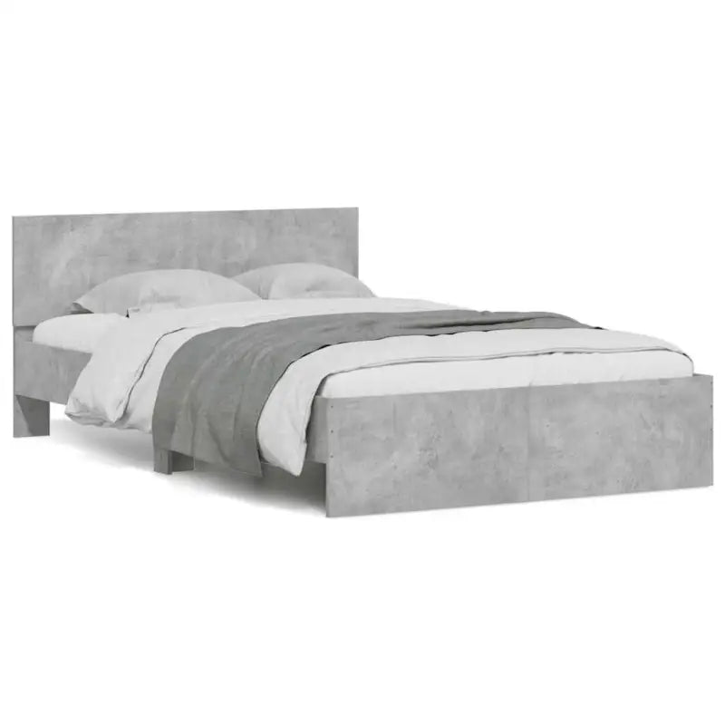 Grijs Sonoma Eiken Bedframe met RGB LED-verlichting voor Slaapkamer - Betongrijs / 135 x 190 cm - Bedden & bedframes