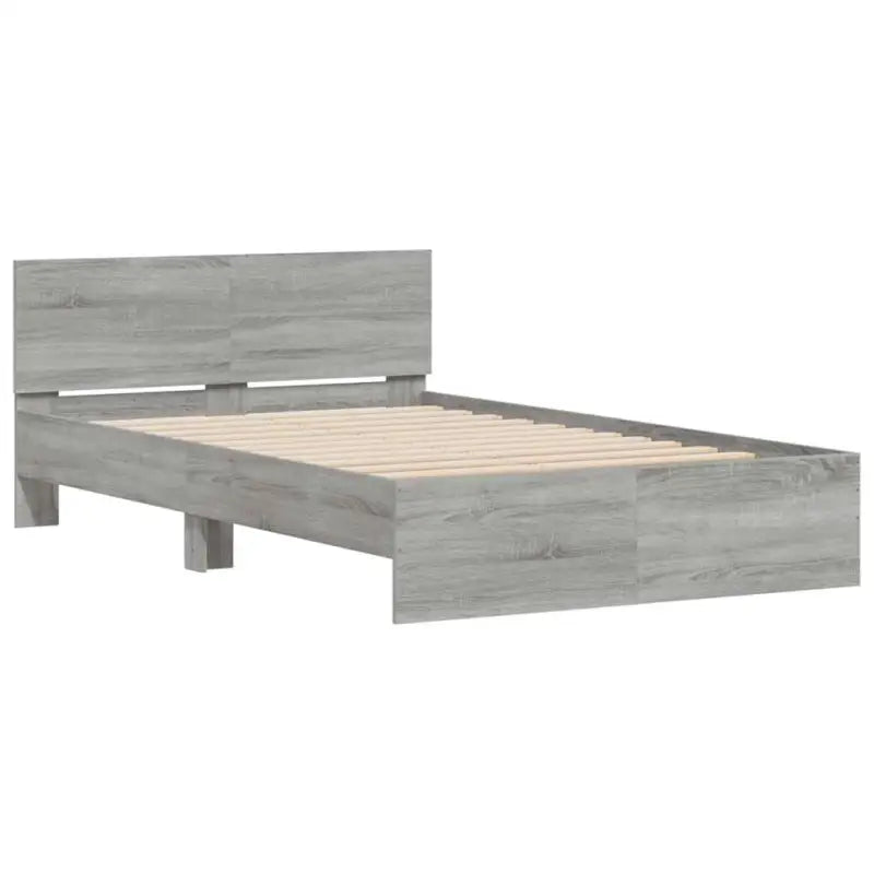 Grijs Sonoma Eiken Bedframe met RGB LED-verlichting voor Slaapkamer - Bedden & bedframes