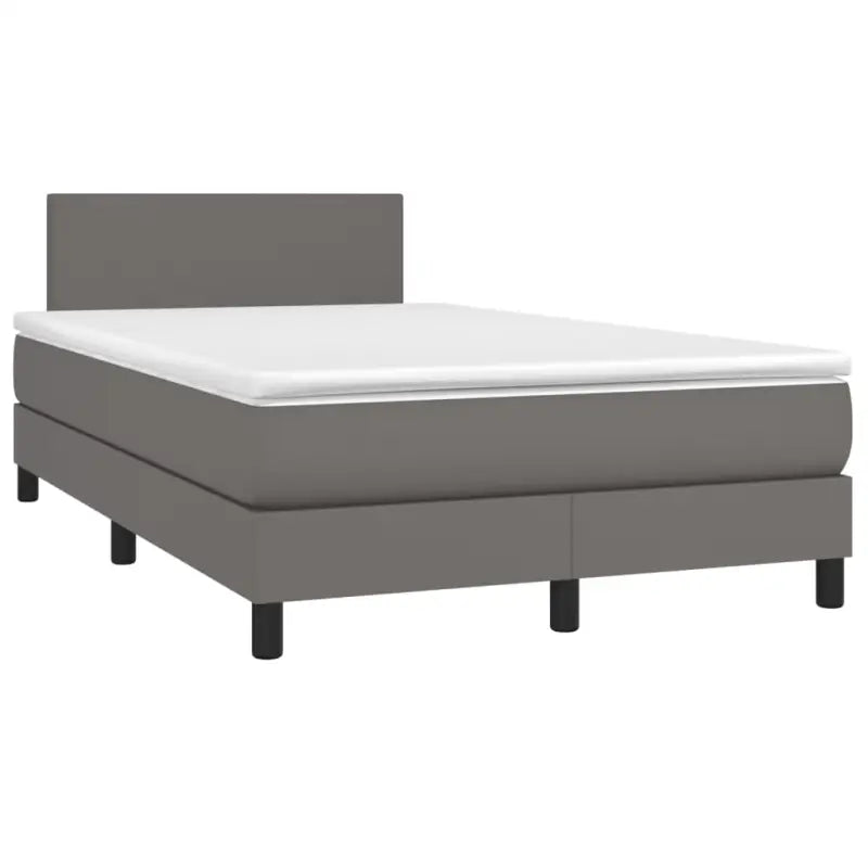 Grijze boxspring met matras en LED voor een rustgevende slaapkamer - Bedden & bedframes