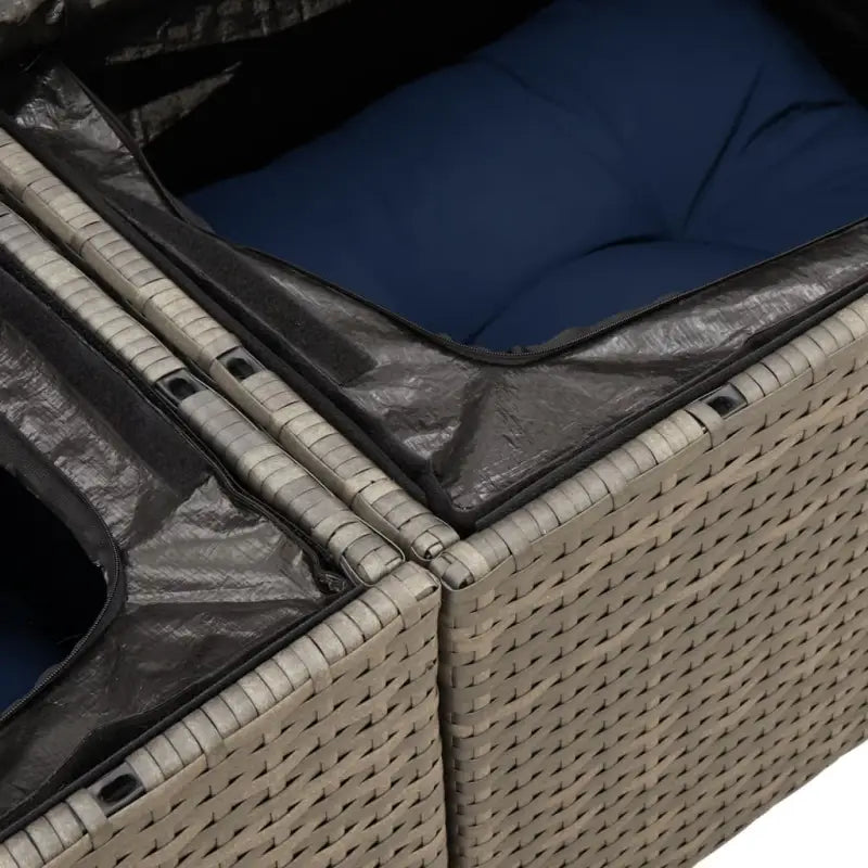 Grijze loungeset met gepoedercoat staal en waterdichte tas voor buitengebruik - Grijs - Tuinsets