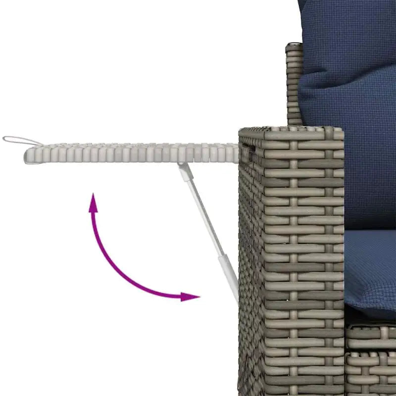 Grijze loungeset met waterdichte tas en gepoedercoat staal voor buitenplezier - Grijs / met opbergruimte - Tuinsets