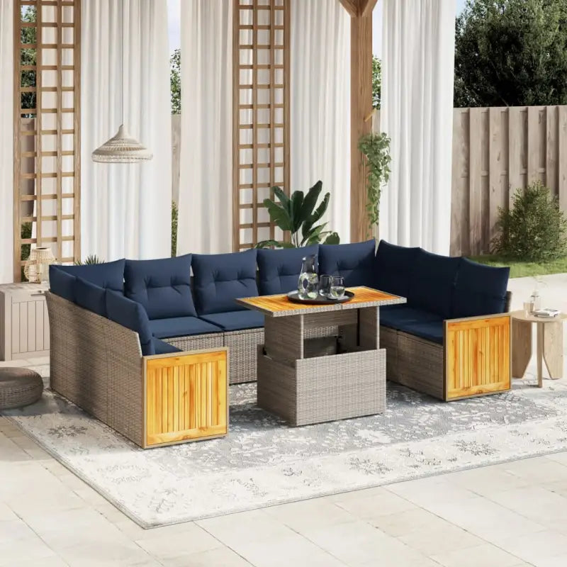 Grijze loungeset met waterdichte tas en gepoedercoat staal voor buiten - Grijs / zonder opbergruimte - Tuinsets