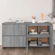 Grijze Sonoma dressoir in bewerkt hout met minimalistisch design - Dressoirs & buffetkasten