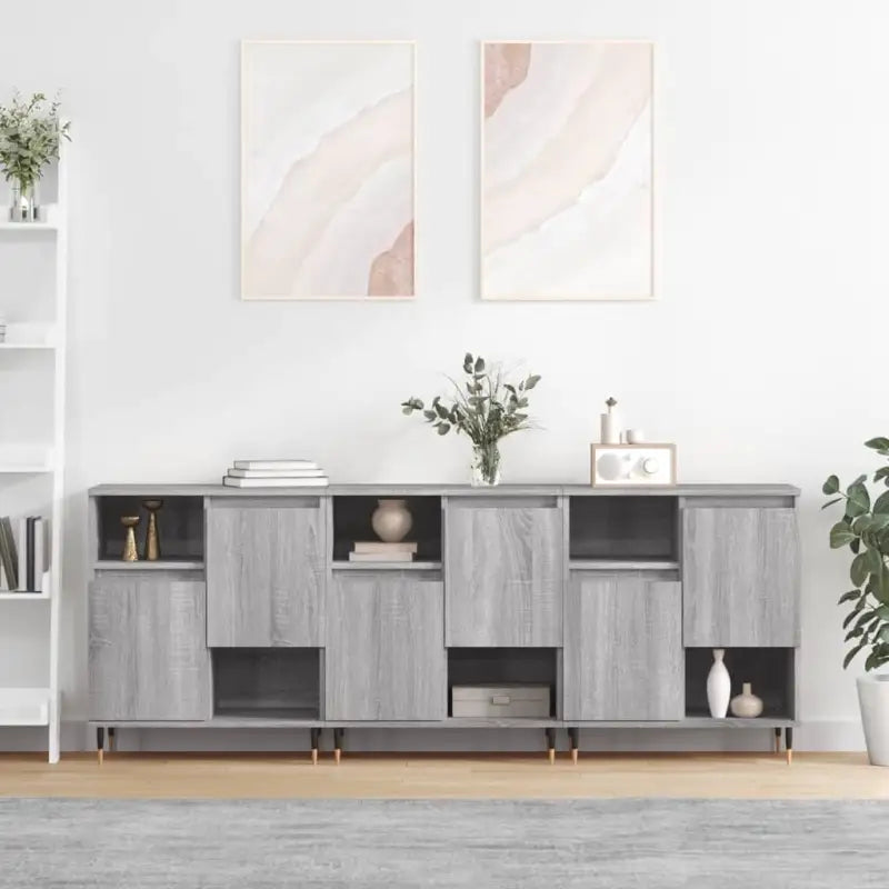 Grijze Sonoma dressoirs en buffettafels van bewerkt hout - Dressoirs & buffetkasten