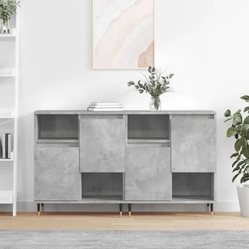 Grijze Sonoma dressoirs en buffettafels van bewerkt hout - Betongrijs / 2 - Dressoirs & buffetkasten