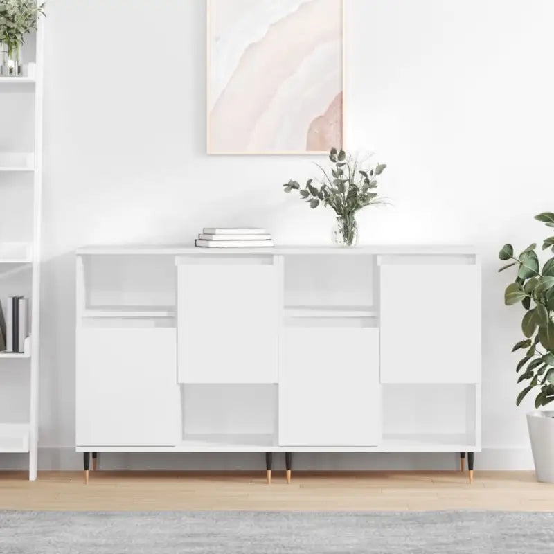 Grijze Sonoma dressoirs en buffettafels van bewerkt hout - Wit / 2 - Dressoirs & buffetkasten