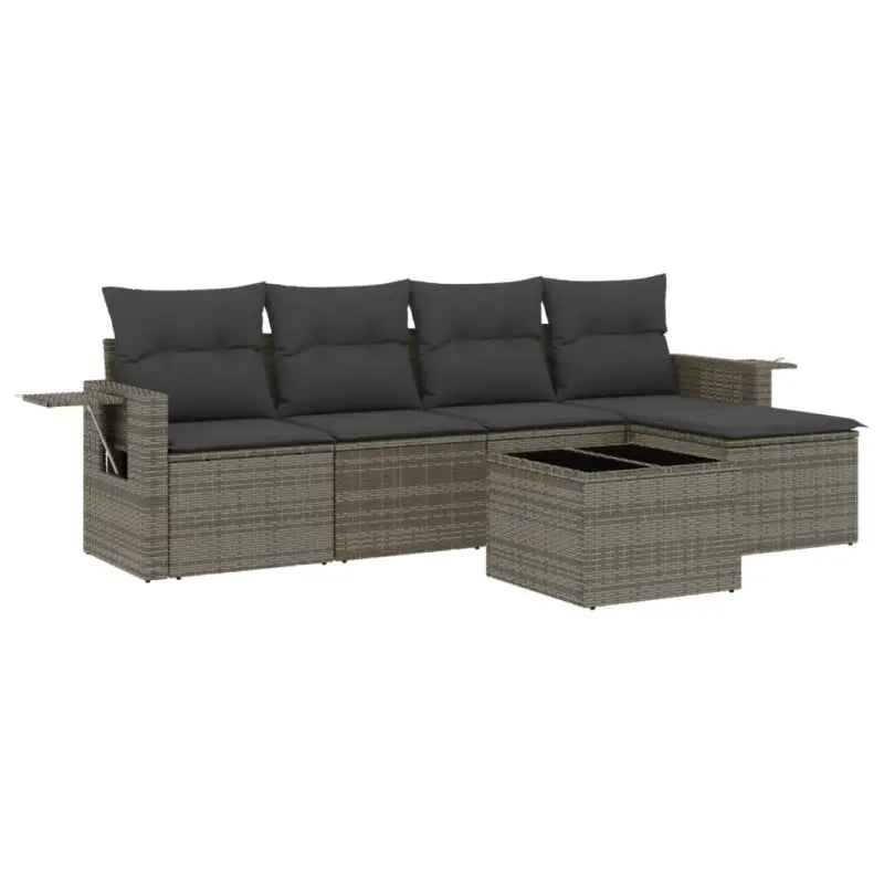 Grijze tuin loungeset met waterdichte tas en gepoedercoat staal - Tuinsets