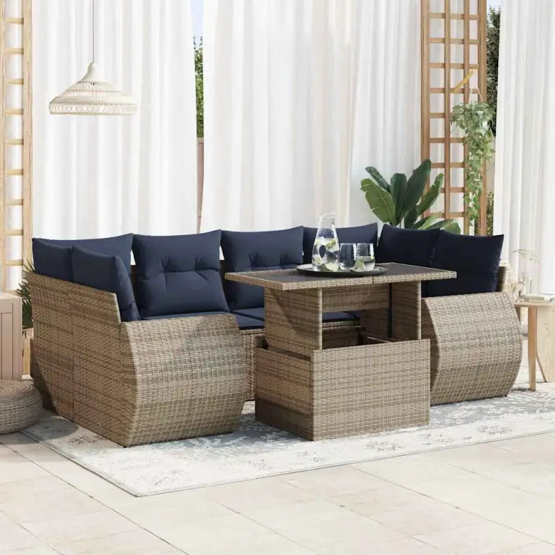 Grijze tuin loungeset van gepoedercoat staal met waterdichte tas - Grijs / met opbergruimte - Tuinsets