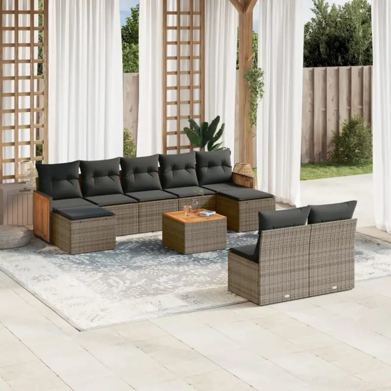 Grijze tuinset met gepoedercoat staal en waterdichte zak voor buiten - Grijs / Met tafel - Tuinsets