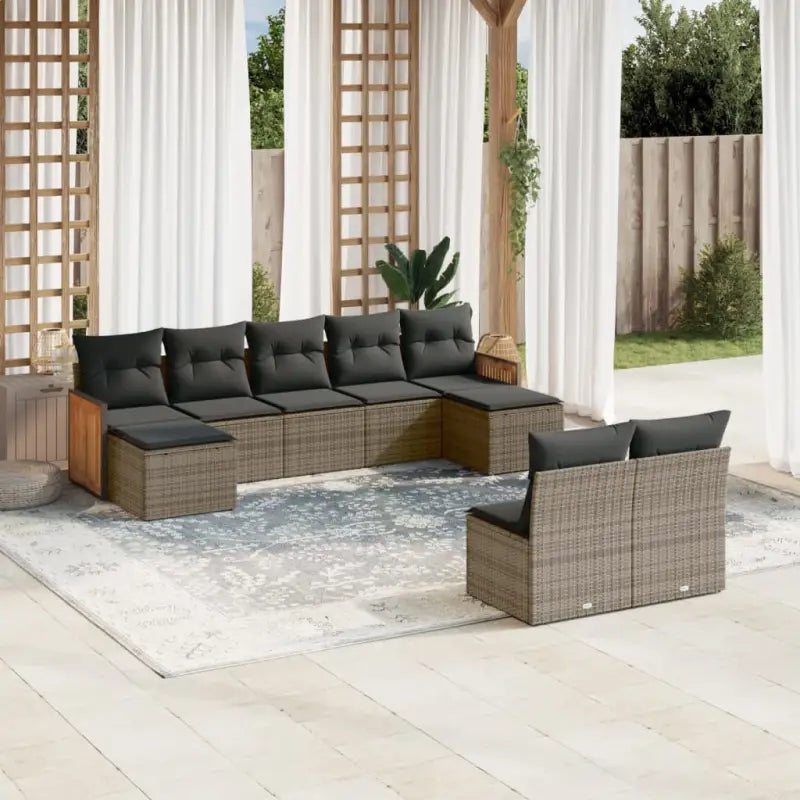 Grijze tuinset met gepoedercoat staal en waterdichte zak voor buiten - Grijs / Zonder tafel - Tuinsets
