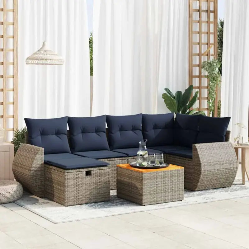 Grijze tuinset met gepoedercoat staal voor comfortabel buiten genieten - Grijs / met opbergruimte - Tuinsets
